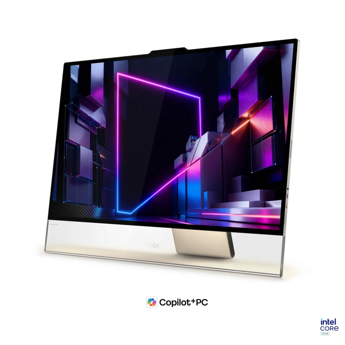 Lenovo Yoga AIO i Aura Edition 32 — Seashell body from the manufacturer’s 32IPH11 gallery. The F0JK0009US memory and storage configuration cannot be identified from the photograph.
