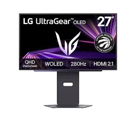 LG UltraGear 27GX700A-B — LG’nin 27GX700A ürün görseli; üzerinde LG’nin tanıtım yazıları var.