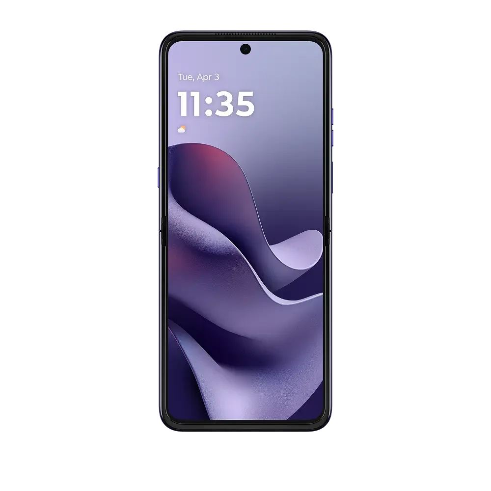 Motorola razr 70 ultra — Orient Blue razr ultra 2026, açık halde önden; üretici görseli.
