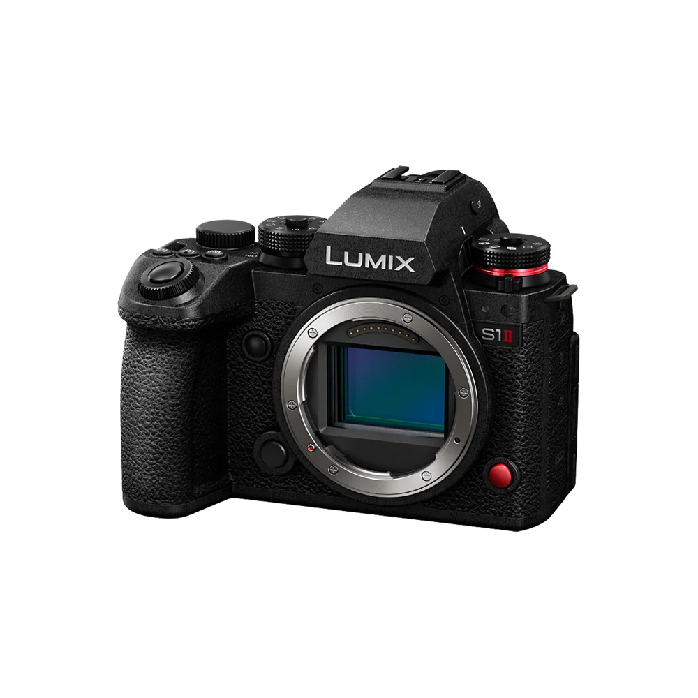 Panasonic LUMIX S1II — Siyah DC-S1M2 gövde, objektifsiz; üreticinin LUMIX S1II galeri fotoğrafı.