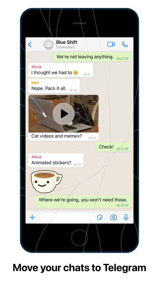 WhatsApp mesajlarını Telegram'a taşıma iOS